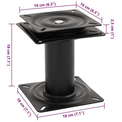 vidaXL Boat Seat Pedestal with 360° Seat Swivel Steel