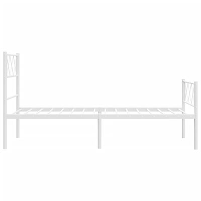 vidaXL Metal Bed Frame without Mattress with Footboard White 100x190 cm