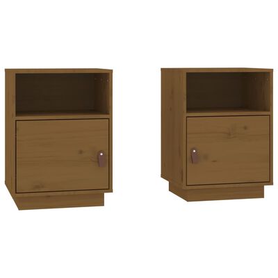 vidaXL Bedside Cabinets 2 pcs Honey Brown 40x34x55 cm Solid Wood Pine