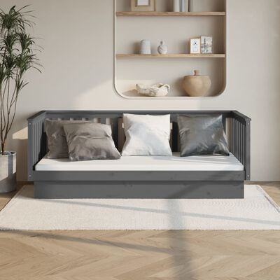 vidaXL Day Bed without Mattress Grey 80x200 cm Solid Wood Pine