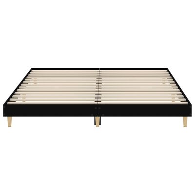 vidaXL Bed Frame without Mattress Black 150x200 cm King Size Engineered Wood