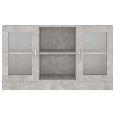 vidaXL Vitrine Cabinet Concrete Grey 120x30.5x70 cm Engineered Wood