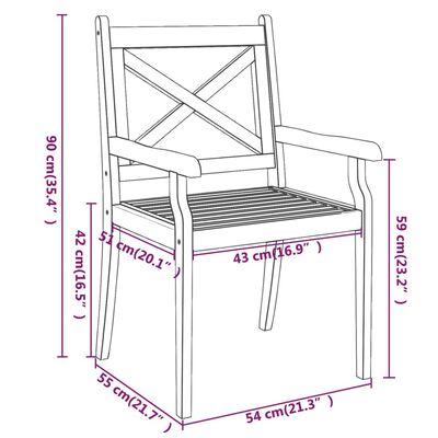 vidaXL Outdoor Dining Chairs 8 pcs Solid Wood Acacia