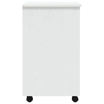 vidaXL Rolling Cabinet with Drawers MOSS White Solid Wood Pine