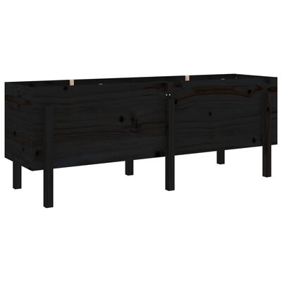 vidaXL Garden Raised Bed Black 160x50x57 cm Solid Wood Pine