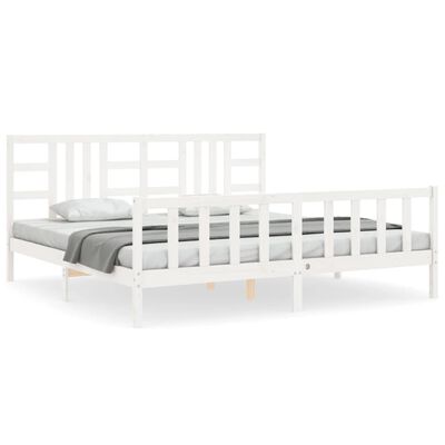 vidaXL Bed Frame without Mattress White 200x200 cm Solid Wood Pine