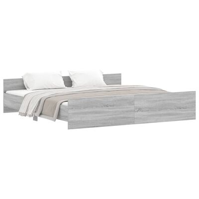 vidaXL Bed Frame without Mattress Grey Sonoma 200x200 cm