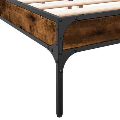 vidaXL Bed Frame without Mattress Smoked Oak 140x200 cm