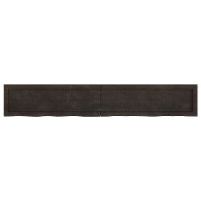 vidaXL Bathroom Countertop Dark Brown 180x30x(2-4) cm Treated Solid Wood