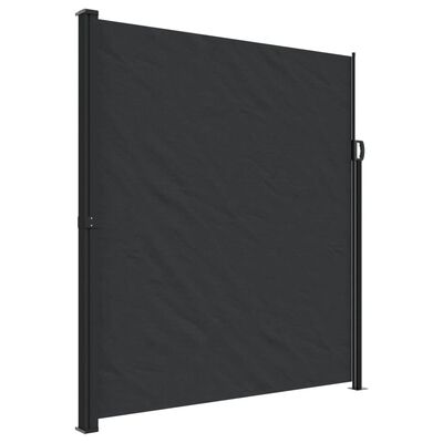 vidaXL Retractable Side Awning Black 220x600 cm