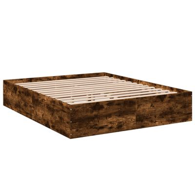 vidaXL Bed Frame without Mattress Smoked Oak 150x200 cm King Size