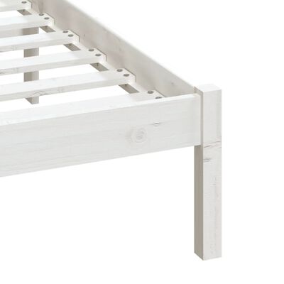 vidaXL Bed Frame without Mattress White Solid Wood 120x200 cm (810013+814085)