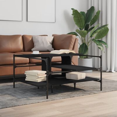 vidaXL Coffee Table Black 100x100x48.5 cm Engineered Wood