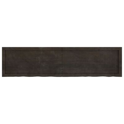 vidaXL Bathroom Countertop Dark Brown 160x40x(2-4) cm Treated Solid Wood