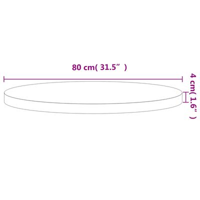 vidaXL Table Top Ø80x4 cm Round Solid Wood Beech