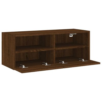 vidaXL TV Wall Cabinet Brown Oak 80x30x30 cm Engineered Wood