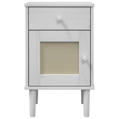 vidaXL Bedside Cabinet SENJA Rattan Look White 40x35x65 cm Solid Wood Pine