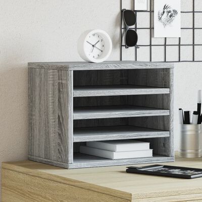 vidaXL Desk Organiser Grey Sonoma 36x26x29.5 cm Engineered wood