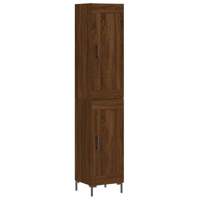 vidaXL Highboard Brown Oak 34.5x34x180 cm Engineered Wood