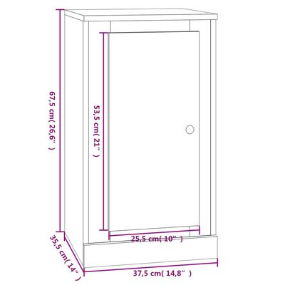 vidaXL Sideboards 2 pcs High Gloss White 37.5x35.5x67.5 cm Engineered Wood