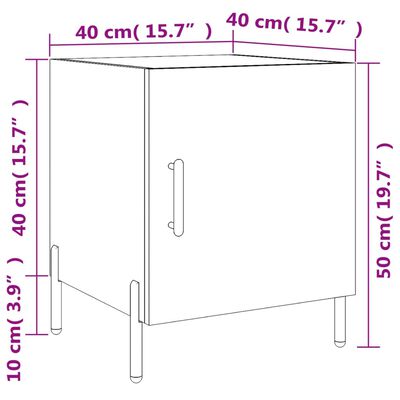 vidaXL Bedside Cabinet High Gloss White 40x40x50 cm Engineered Wood