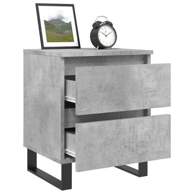 vidaXL Bedside Cabinets 2 pcs Concrete Grey 40x35x50 cm Engineered Wood