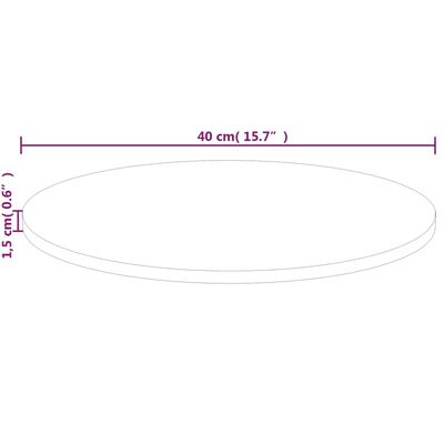 vidaXL Round Table Top ??40x1.5 cm Solid Wood Oak