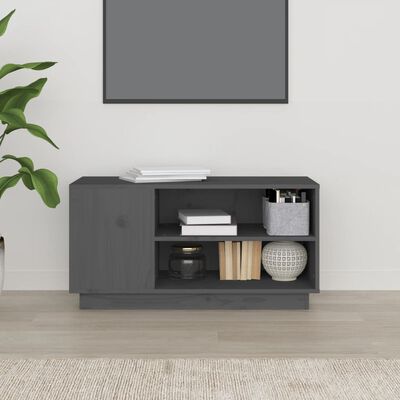vidaXL TV Cabinet Grey 80x35x40.5 cm Solid Wood Pine