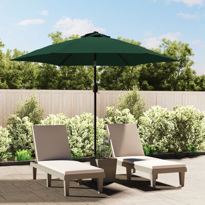 vidaXL Garden Parasol Green 3m Steel Pole