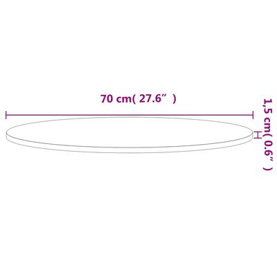 vidaXL Table Top Ø70x1.5 cm Round Solid Wood Beech