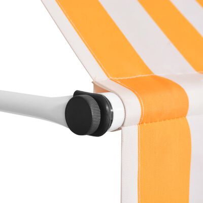 vidaXL Manual Retractable Awning 300 cm Orange and White Stripes