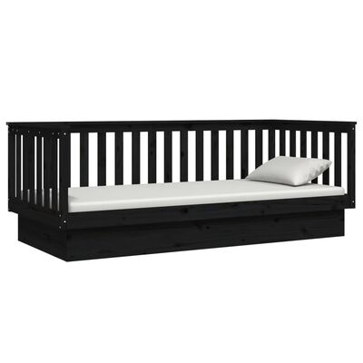 vidaXL Day Bed without Mattress Black 80x200 cm Solid Wood Pine