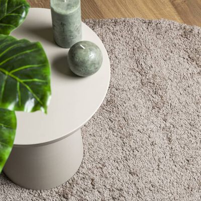 vidaXL Shaggy Rug PAMPLONA High Pile Modern Beige Ø 240 cm