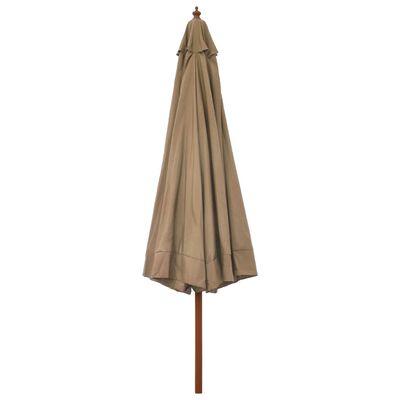 vidaXL Garden Parasol with Wooden Pole 330 cm Taupe