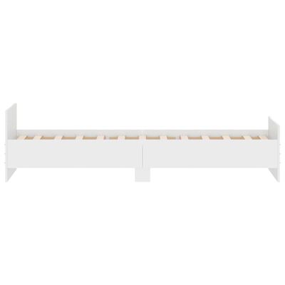 vidaXL Bed Frame without Mattress White 75x190 cm Small Single Engineered Wood