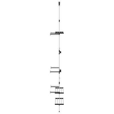 vidaXL Telescopic Garden Rack with 3 Shelves Silver Aluminium