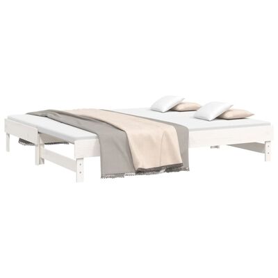 vidaXL Pull-out Day Bed without Mattress White 2x(100x200) cm