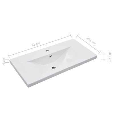 vidaXL Sink Cabinet with Built-in Basin White Engineered Wood