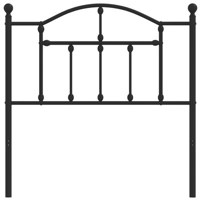 vidaXL Metal Headboard Black 90 cm