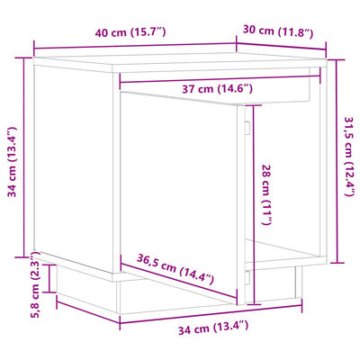 vidaXL Bedside Cabinets 2 pcs Black 40x30x40 cm Solid Wood Pine