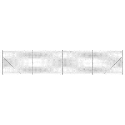 vidaXL Chain Link Fence with Flange Silver 1.6x10 m