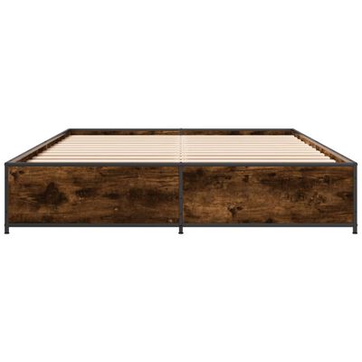 vidaXL Bed Frame without Mattress Smoked Oak 120x190 cm Small Double