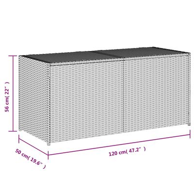 vidaXL Garden Storage Box Mix Beige 283L Poly Rattan