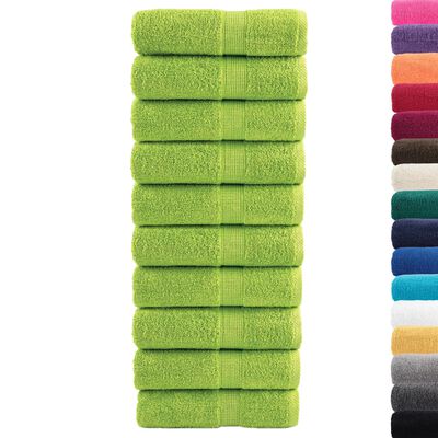 vidaXL Premium Guest Towels SOLUND 10 pcs Apple Green 30x50 cm 600 gsm