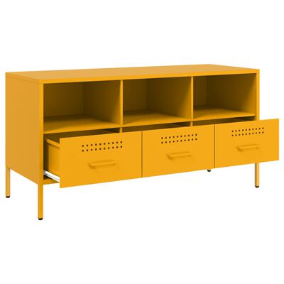 vidaXL TV Cabinet Mustard Yellow 100.5x39x50.5 cm Steel