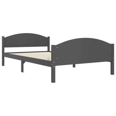 vidaXL Bed Frame without Mattress Dark Grey Solid Pine Wood 120x200 cm