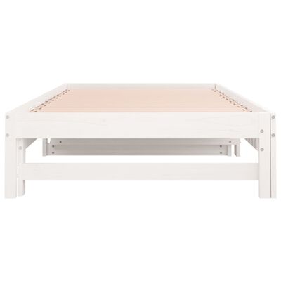 vidaXL Pull-out Day Bed without Mattress White 2x(90x190) cm