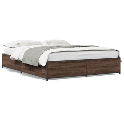 vidaXL Bed Frame without Mattress Brown Oak 135x190 cm Double