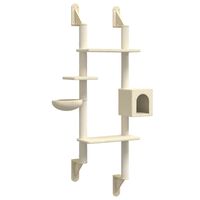 vidaXL Wall-mounted Cat Tree with Scratching Post Cream 180 cm