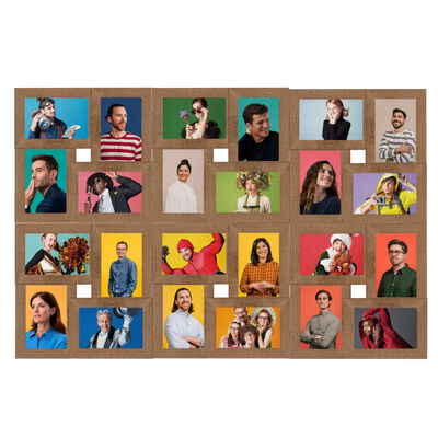 vidaXL Collage Photo Frame for 24x(10x15 cm) Picture Light Brown MDF